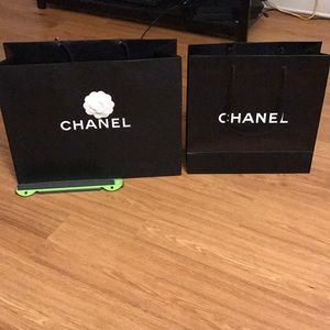 2 chanel paper shopping bags